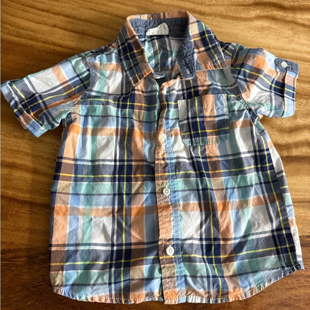 Crazy 8 Green and Blue Plaid Shirt